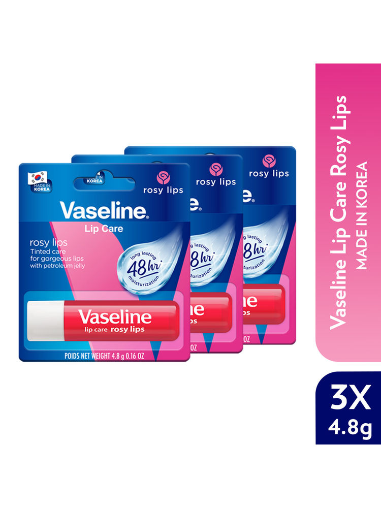 Vaseline Lip Care Rosy Lips Tinted Lip Balm Stick - Pack Of 3-picture-24