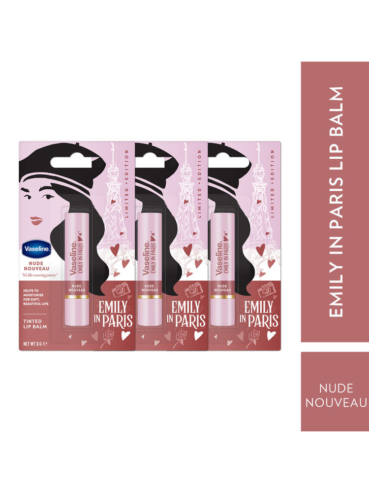 Vaseline Nude Nouveau Emily In Paris Limited Edition Nude Tinted Lip Balm Stick - Pack Of 3-picture-13