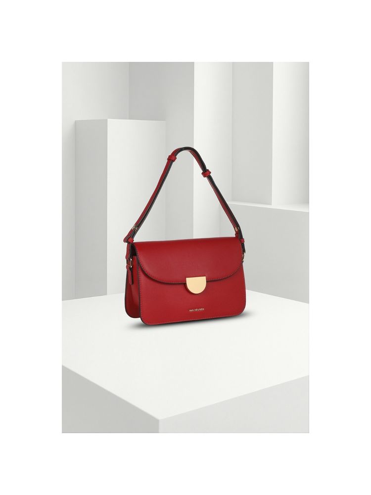 Van Heusen Women Red Solid Casual Handbag-picture-13