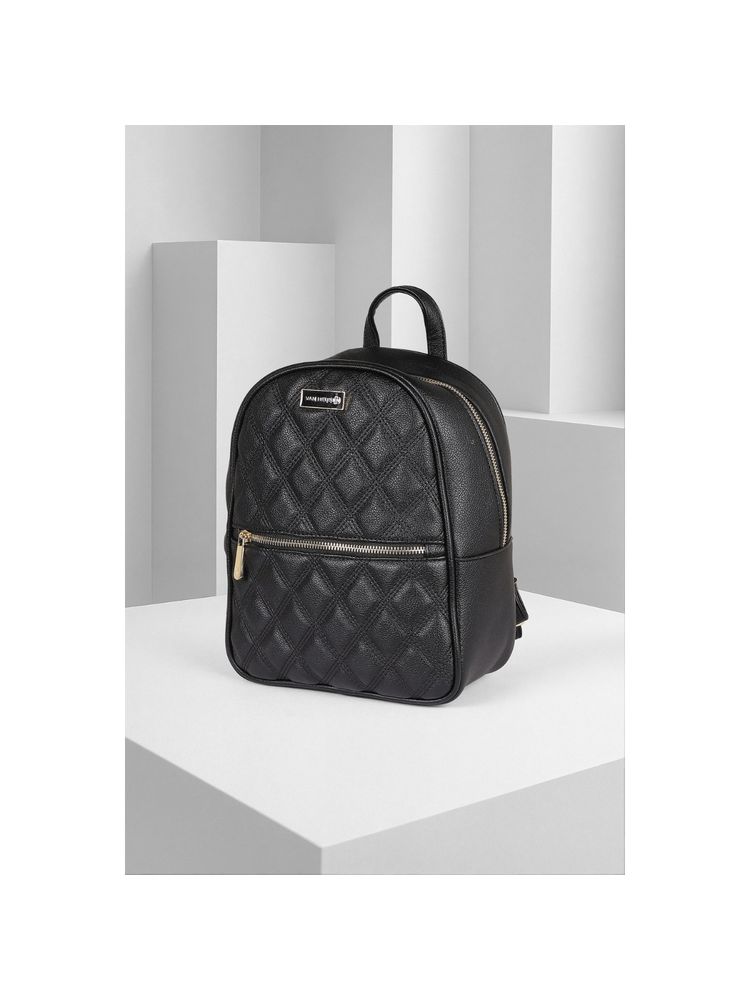 Van Heusen Women Black Textured Casual Backpack-picture-13