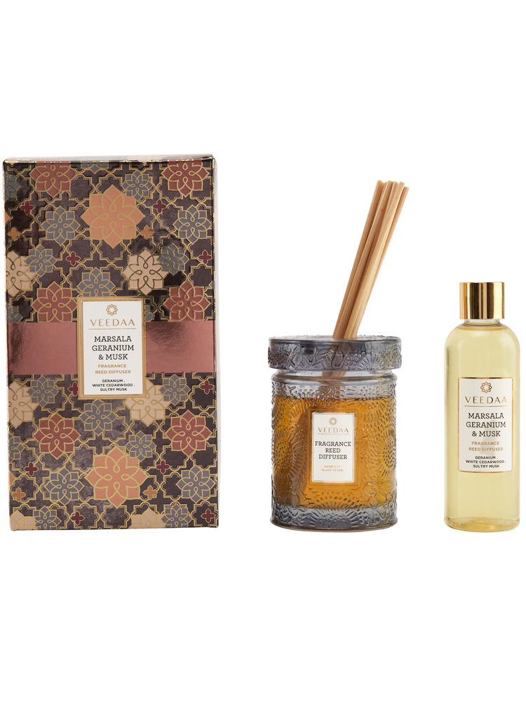 Veedaa Candles Marsala Geranium & Musk Reed Diffuser Set-image-23