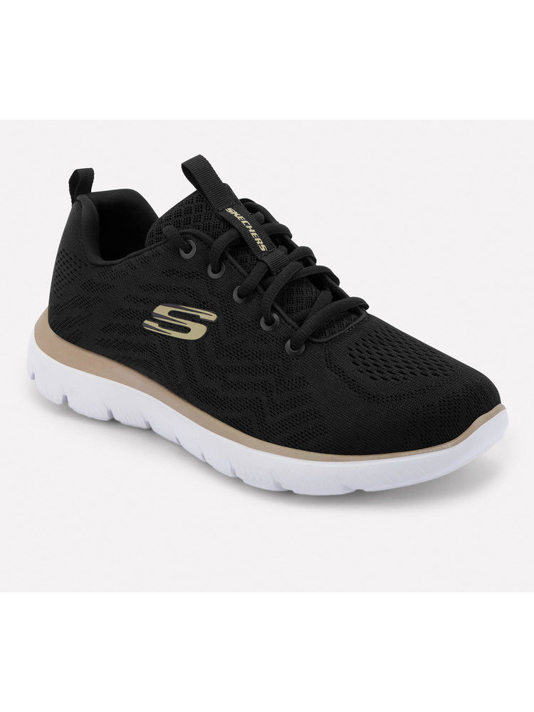 SKECHERS Womens SUMMITS Black Gold Casual Sneakers-picture-12