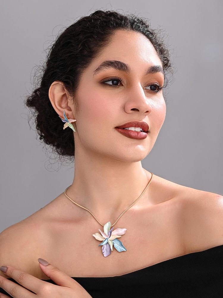 REENISAA Pastel Petal Bloom Necklace Set-image-16