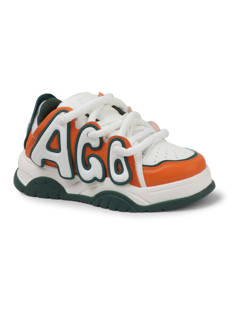 Drop Bold Women Orange Lace-Up Casual Sneakers-image-42