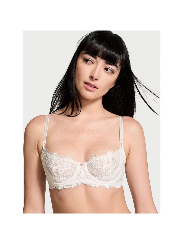 victoria's secret intimates Victoria's Secret White Dream Angels Wicked Unlined Lace Balconette Bra-picture-14