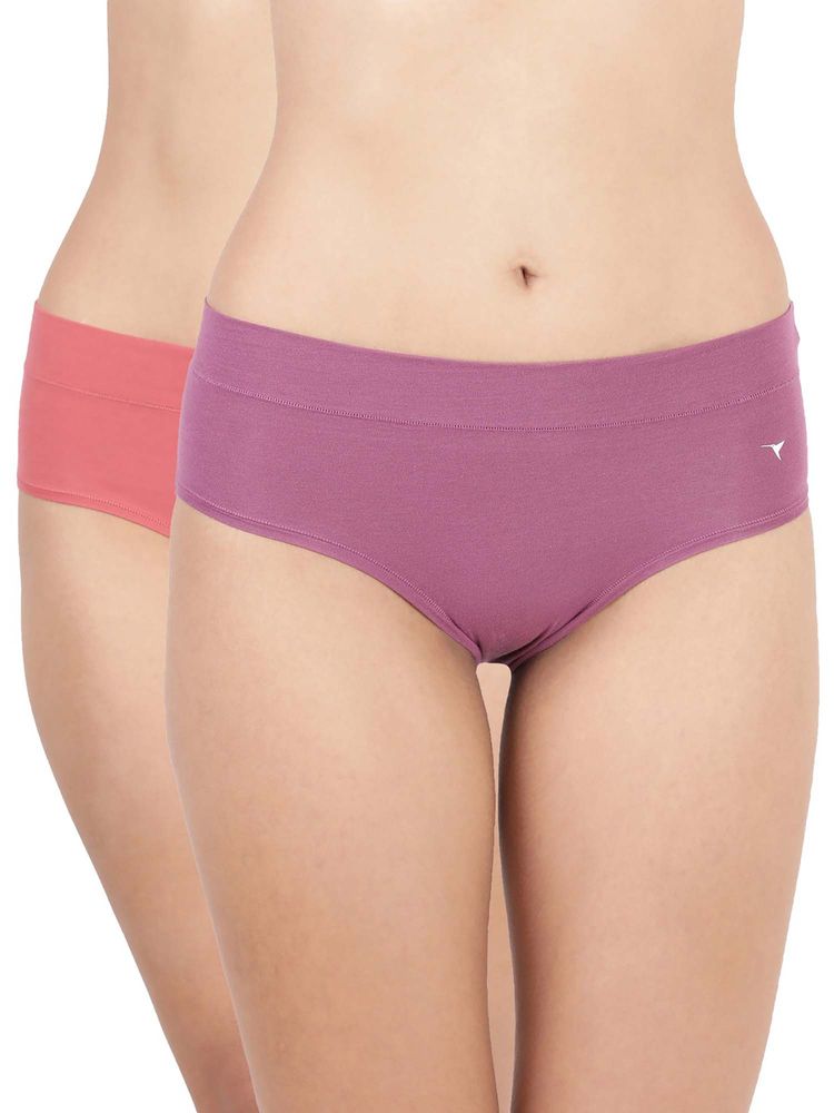 BLOSSOM Women’s Seamless Cotton-Spandex Fabric Brief (Pack of 2)-image-2