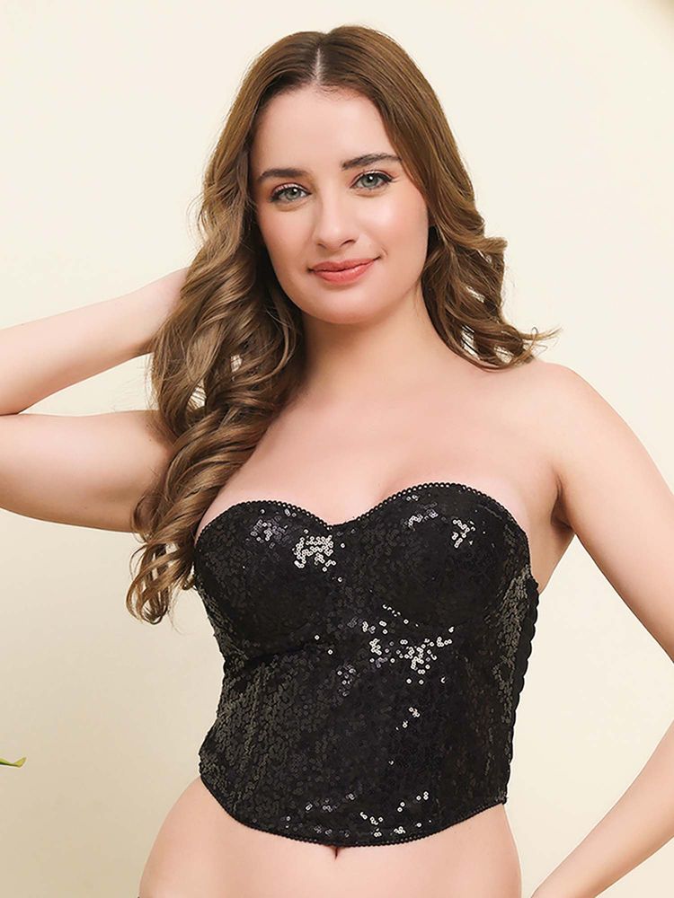 PrettyCat Lightly Padded Partywear Corset Bra-image-35