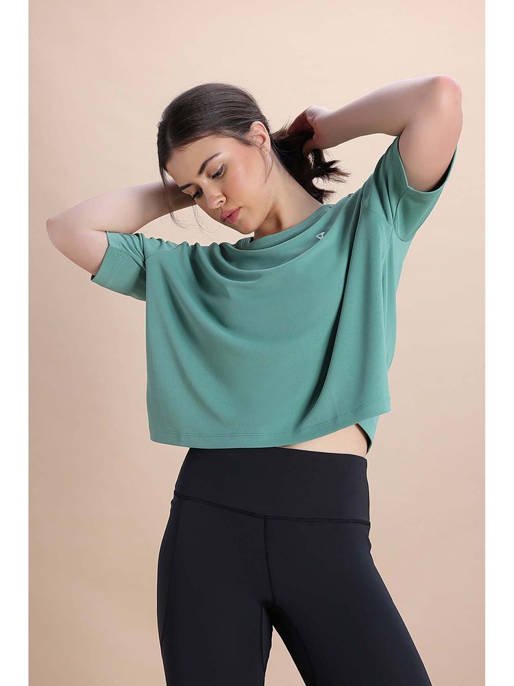 Zivame Zelocity Quick Dry Relaxed T-shirt- Malachite Green-image-9