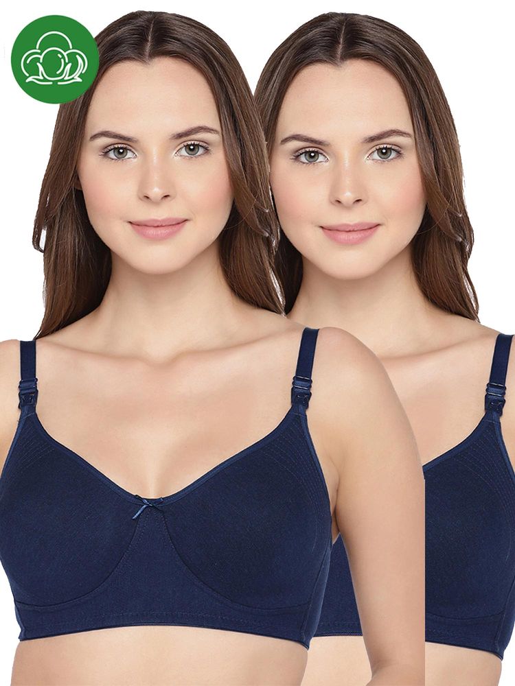 Inner Sense Multi-Color Organic Cotton Comfortable Solid Maternity Bra (Pack of 2)-image-37