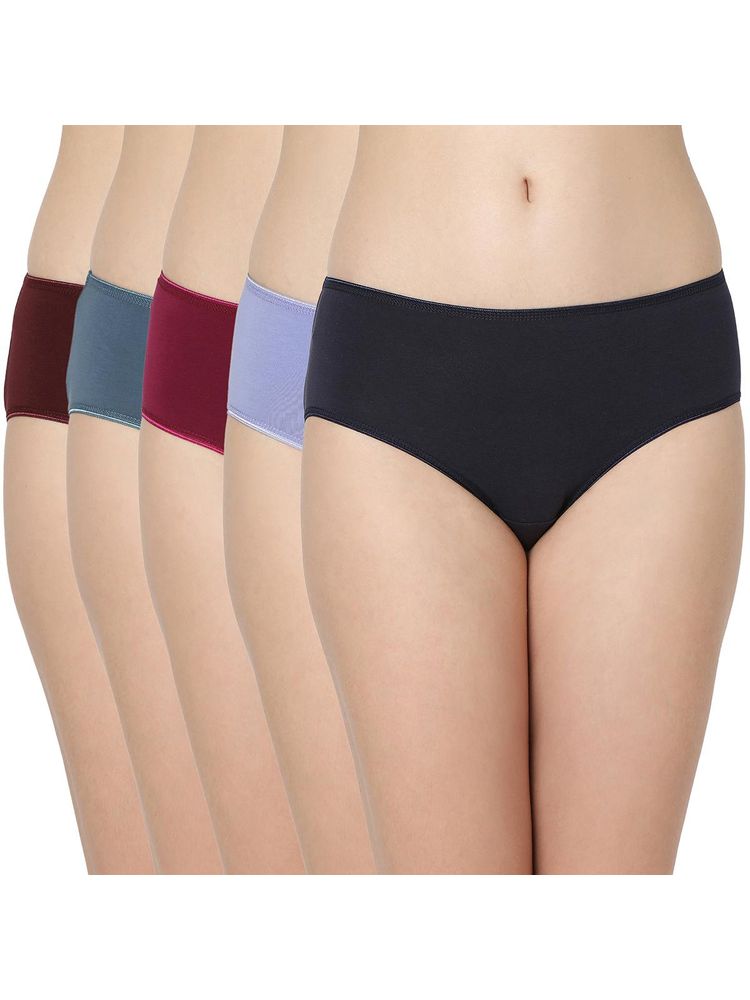 Juliet 6932 Full Coverage Stretchable Cotton Hipster Premium Panties (Pack of 5)-image-3