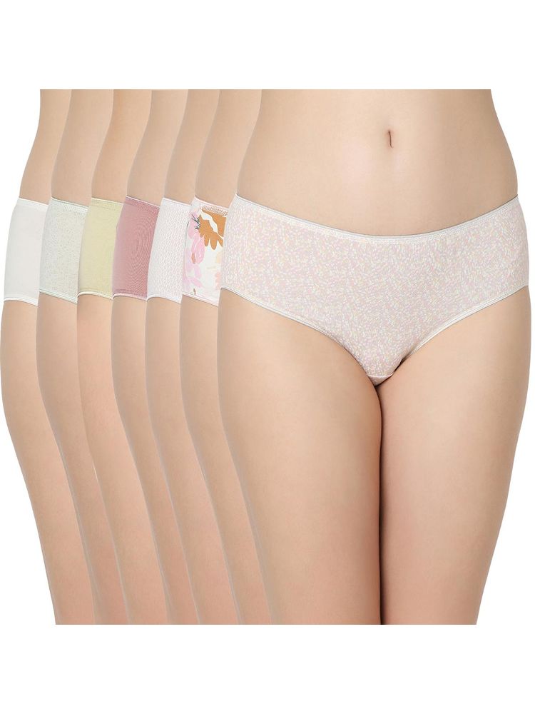 Juliet 6976 Full Coverage Stretchable Cotton Hipster Premium Panties (Pack of 7)-image-2