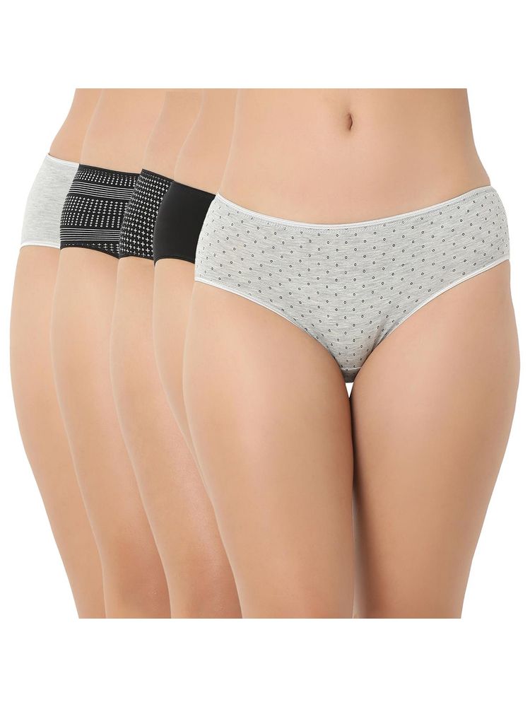 Juliet 7212 Full Coverage Stretchable Cotton Hipster Premium Panties (Pack of 5)-picture-10