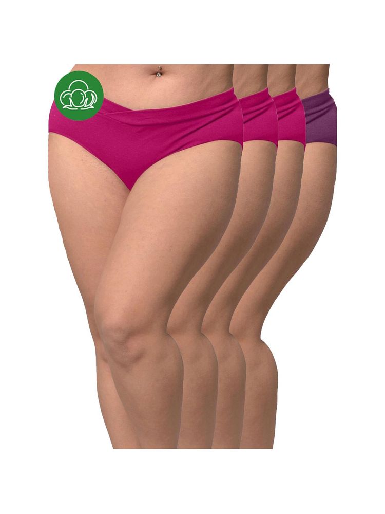 Inner Sense Plus Size Organic Cotton V Band Panties (Pack of 4)-picture-9