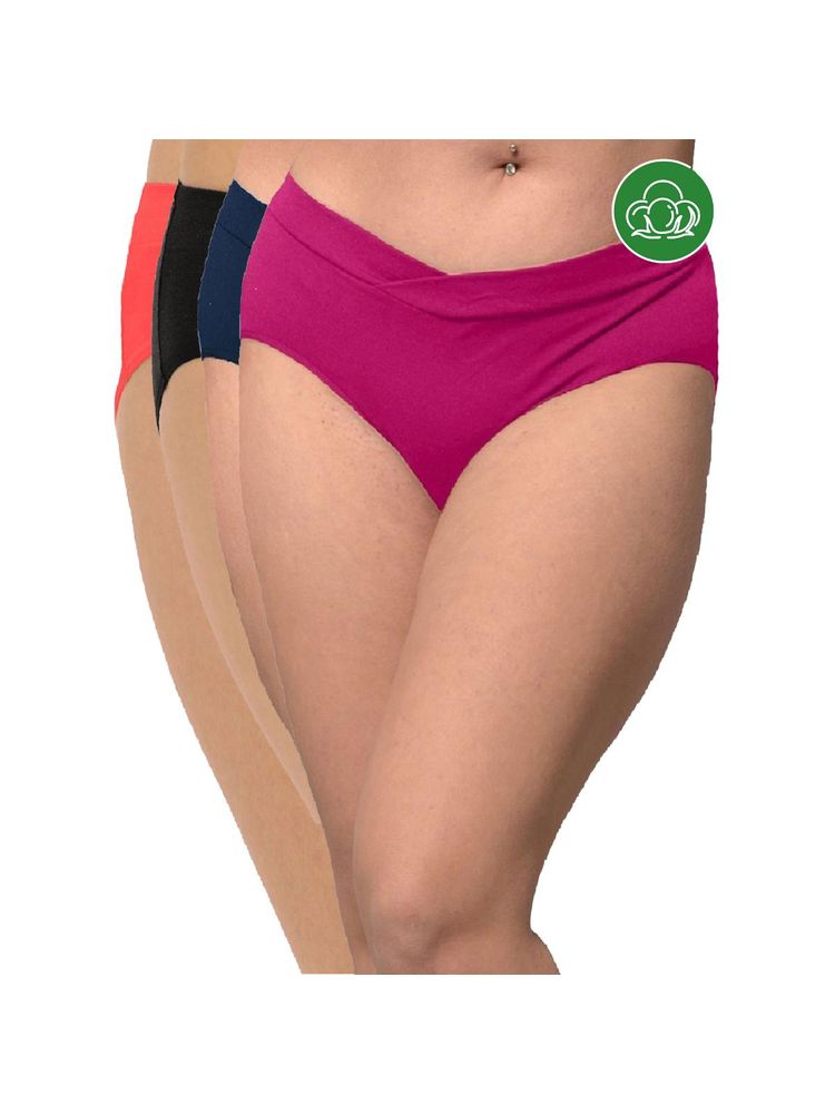 Inner Sense Plus Size Organic Cotton V Band Panties (Pack of 4)-picture-25