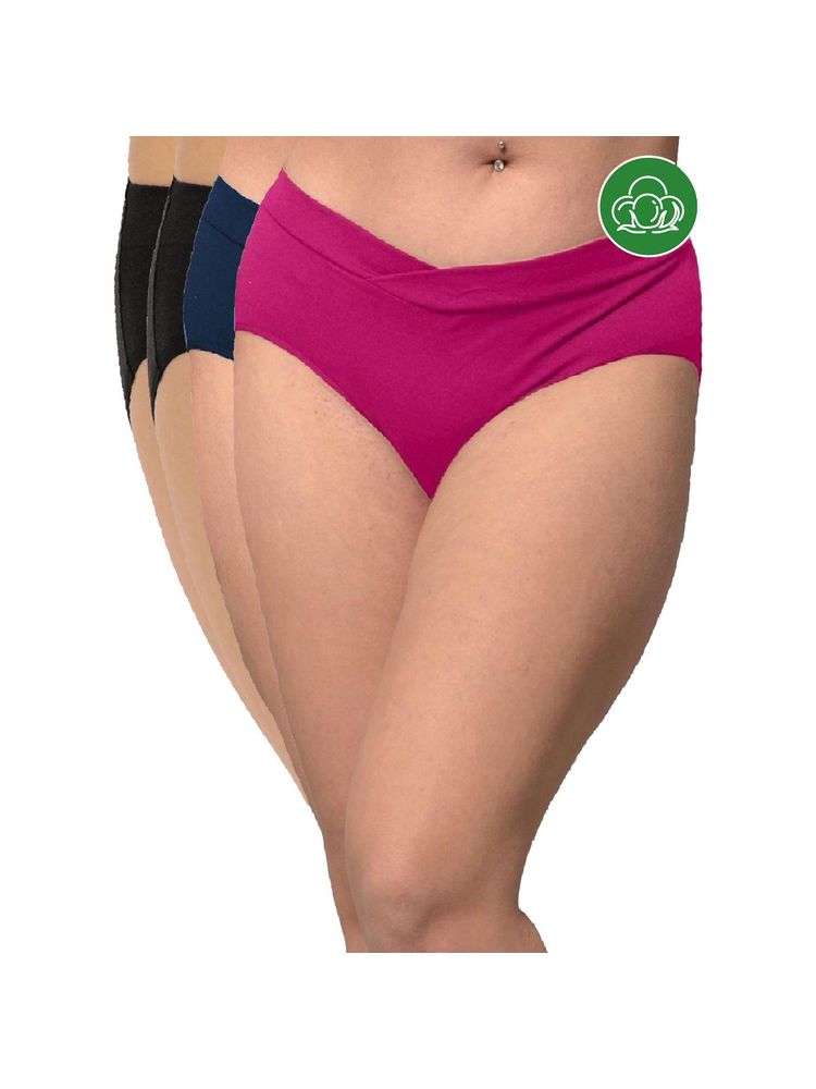 Inner Sense Plus Size Organic Cotton V Band Panties (Pack of 4)-picture-2