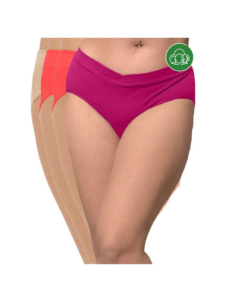 Inner Sense Plus Size Organic Cotton V Band Panties (Pack of 4)-picture-18