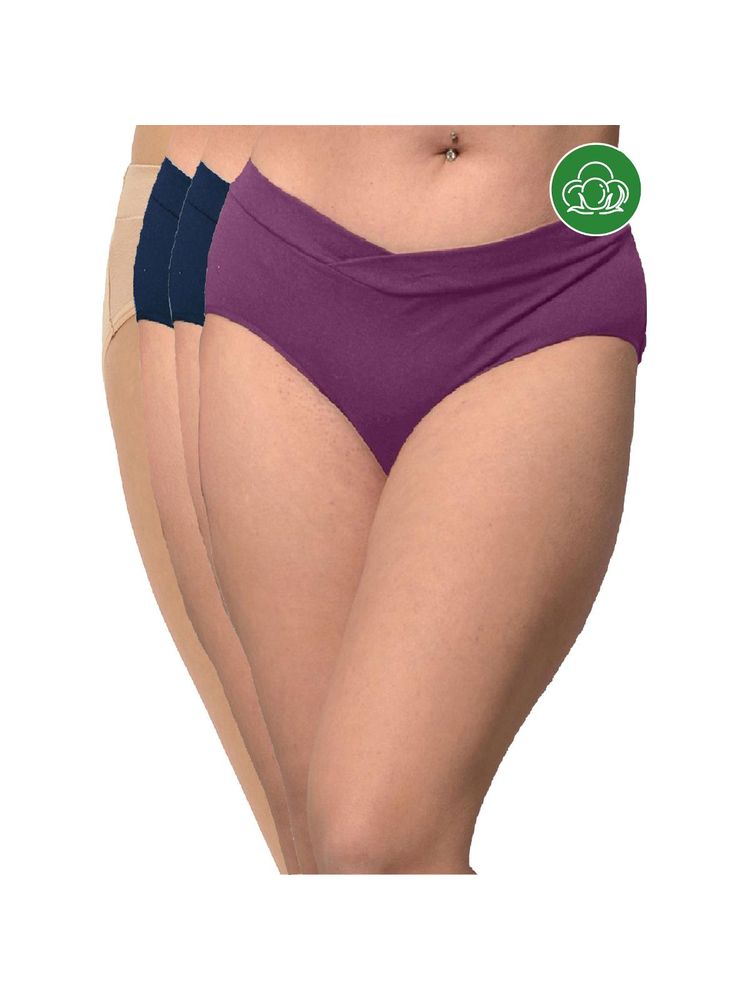 Inner Sense Plus Size Organic Cotton V Band Panties (Pack of 4)-picture-13