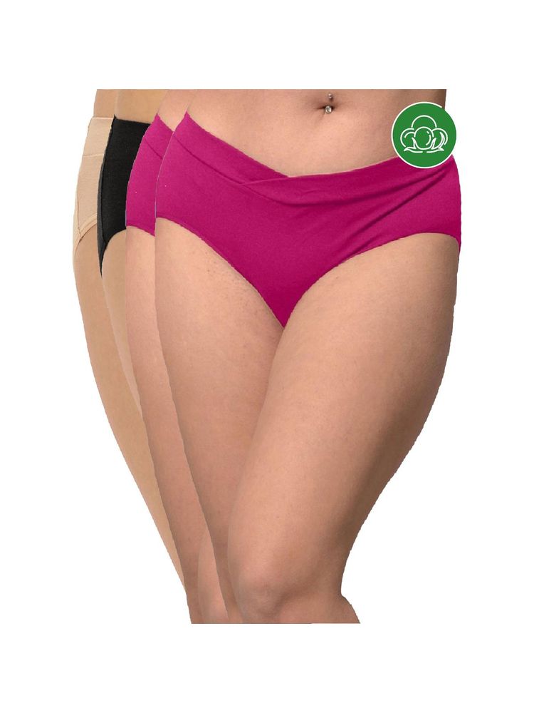 Inner Sense Plus Size Organic Cotton V Band Panties (Pack of 4)-picture-19