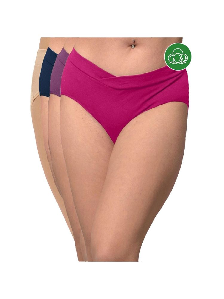 Inner Sense Plus Size Organic Cotton V Band Panties (Pack of 4)-picture-18