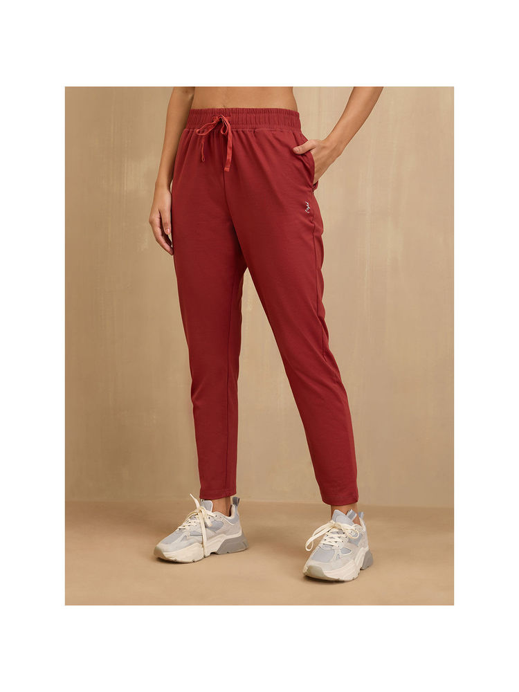 nykd by nykaa Ultimate Comfort Cotton Travel Pants in Relaxed Fit with Spill Safe Zip Pockets NYAT502 Red-picture-27