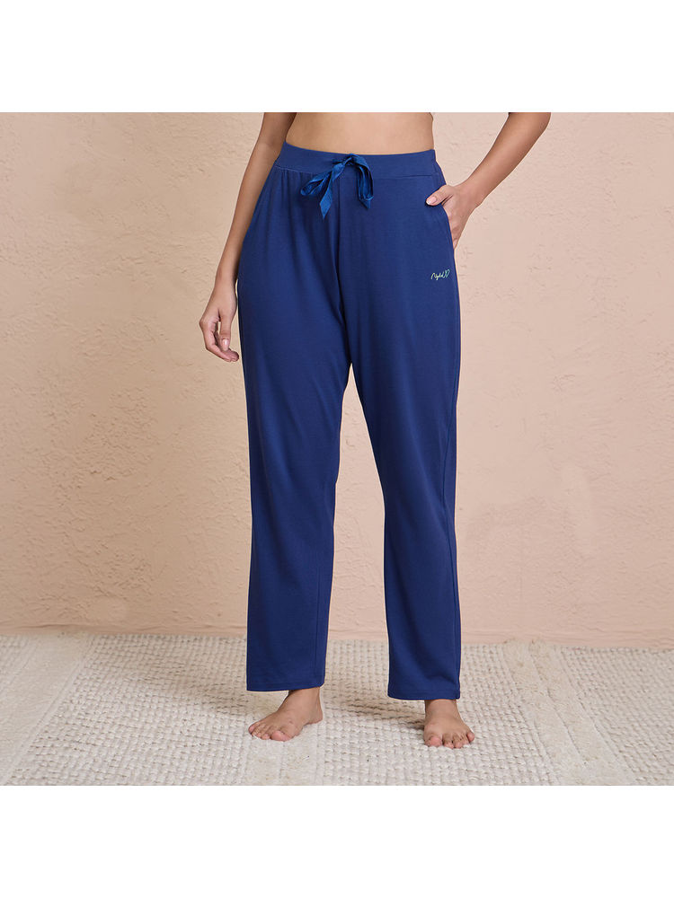 Nykd By Nykaa Buttery Soft Modal Cotton Pyjama With Clean Elasticated Waist & Pockets Nys911 Dark Blue-picture-27