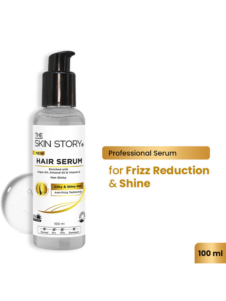 The Skin Story Anti Frizz Hair Serum For Smooth Shiny Silky Hair With UV Protection Vit E Argan Oil-image-4