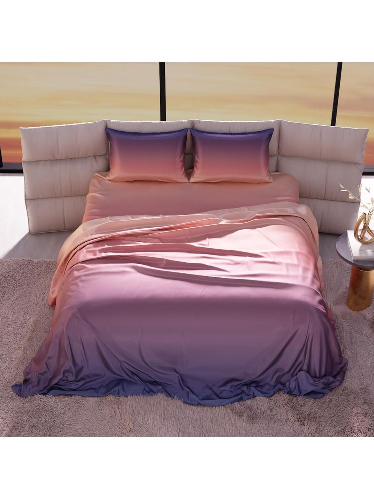 Stoa Paris Skies Of Paris Sunset Kiss 300 Tc Satin Printed King Bedsheet with 2 Pillow Covers-picture-13