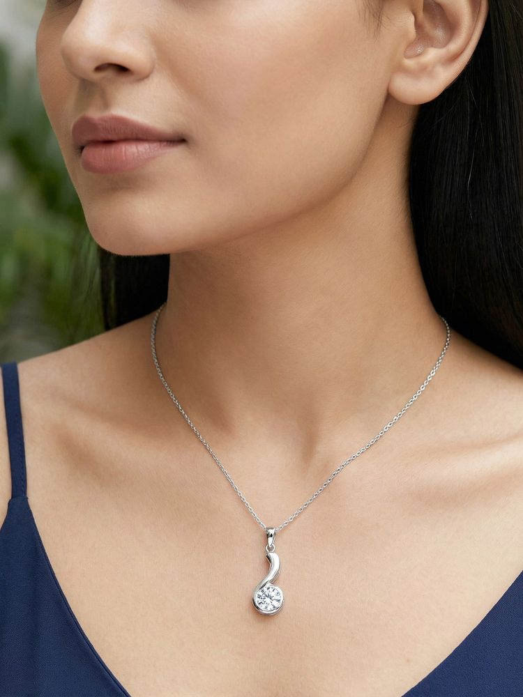 GIVA 925 Silver White Same Old Love Necklace-image-41