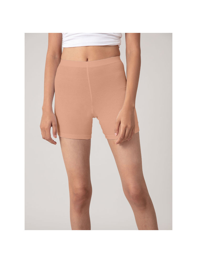 Nykd by Nykaa Stretch Cotton Cycling Shorts - Mahogany Rose NYP083 (S)