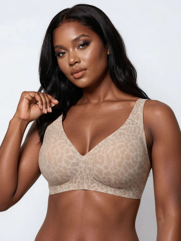Shop The Edit Seamless Wireless Beige Push Up Bra-image-24