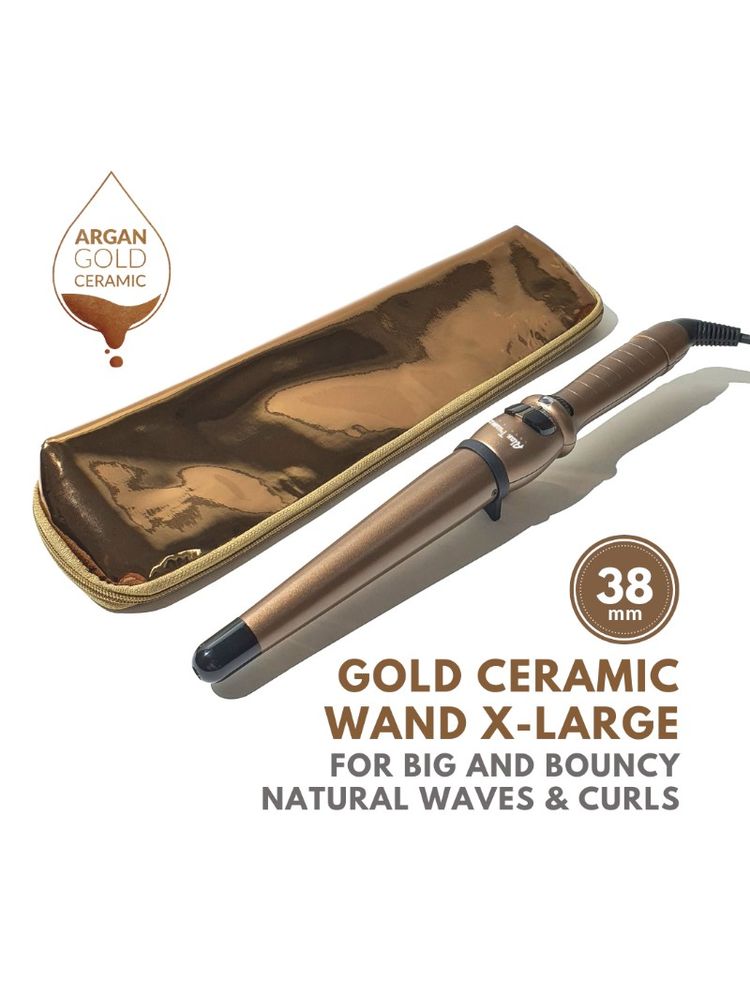 Alan Truman Gold XL Conical Ceramic Curling Wand (38-25mm)-image-21