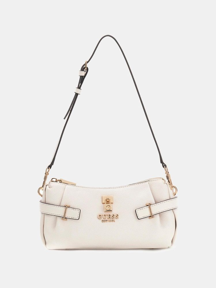 guess fashion Guess Off White Textured Zipper Shoulder Bag-picture-32
