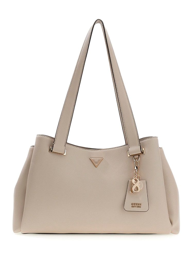 guess fashion Guess Beige Solid Magnet Evie Tote Bag-picture-10