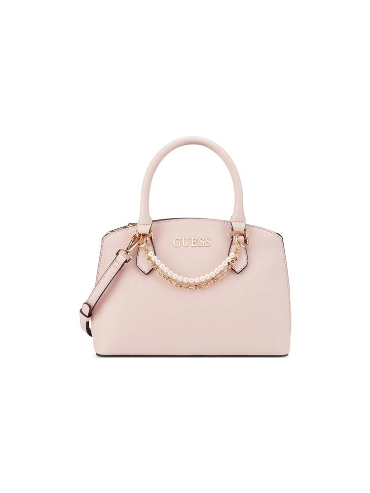 guess fashion Guess Pink Textured Satchel Bag with Detachable Strap-picture-12