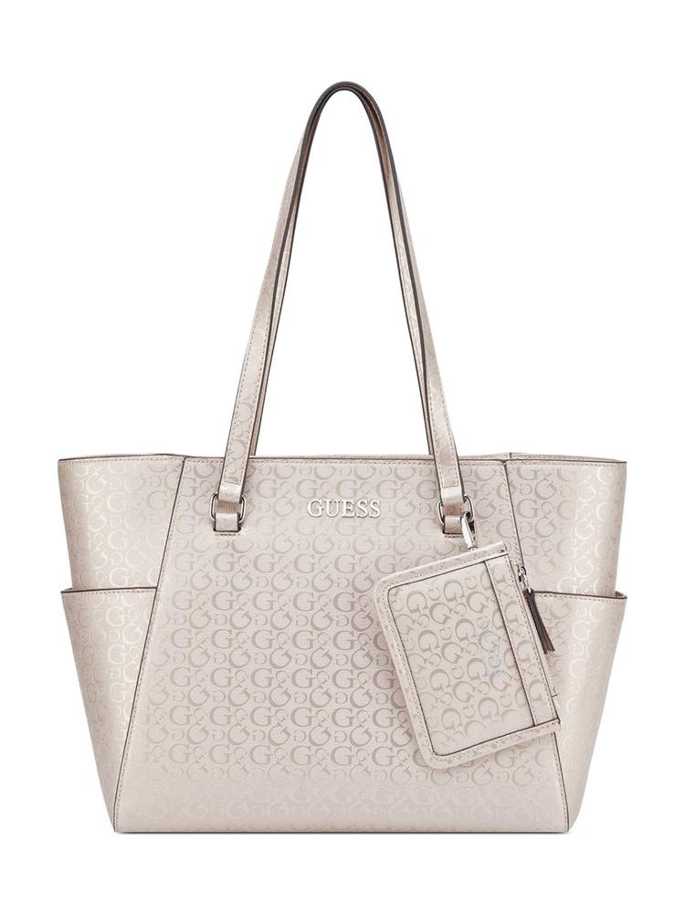 guess fashion Guess Pink Printed Tote Bag with Card Case-picture-10