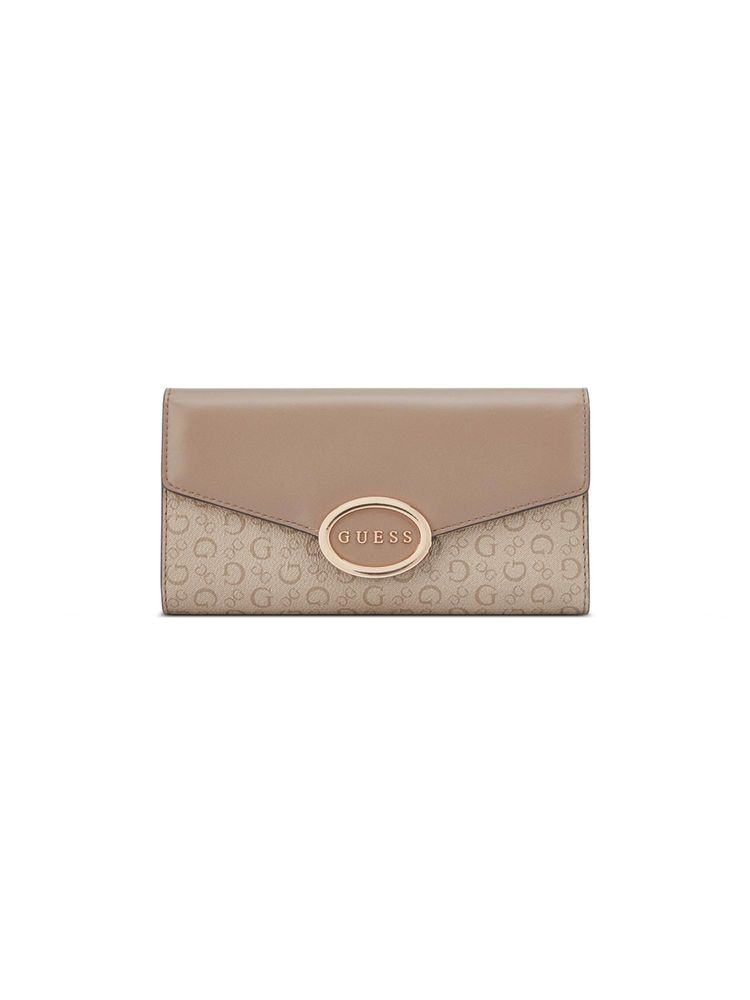 guess fashion Guess Beige Printed Snap Button Tri-Fold Wallet-picture-14
