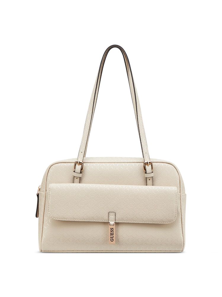 guess fashion Guess Cream Textured Zipper Shoulder Bag-picture-20