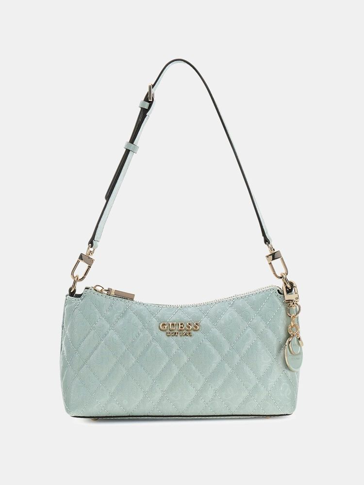 guess fashion Guess Green Textured Zipper Shoulder Bag-picture-31