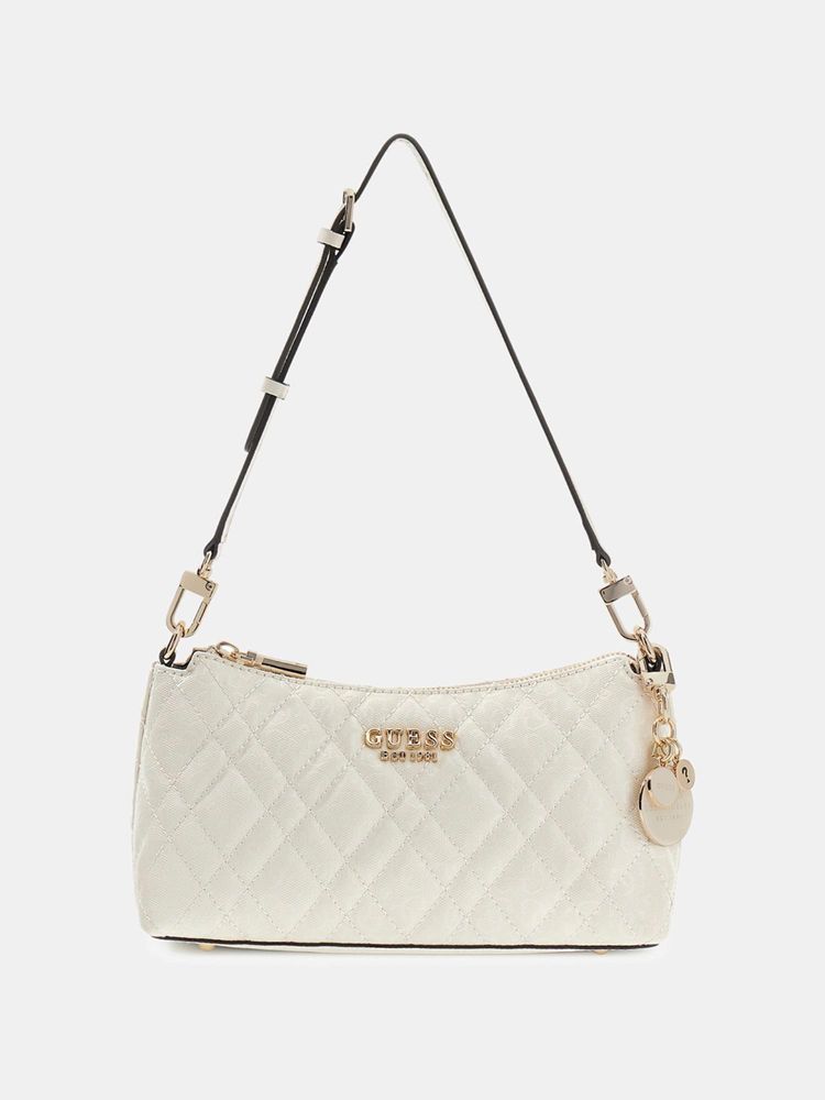 guess fashion Guess Off White Textured Zipper Shoulder Bag-picture-35