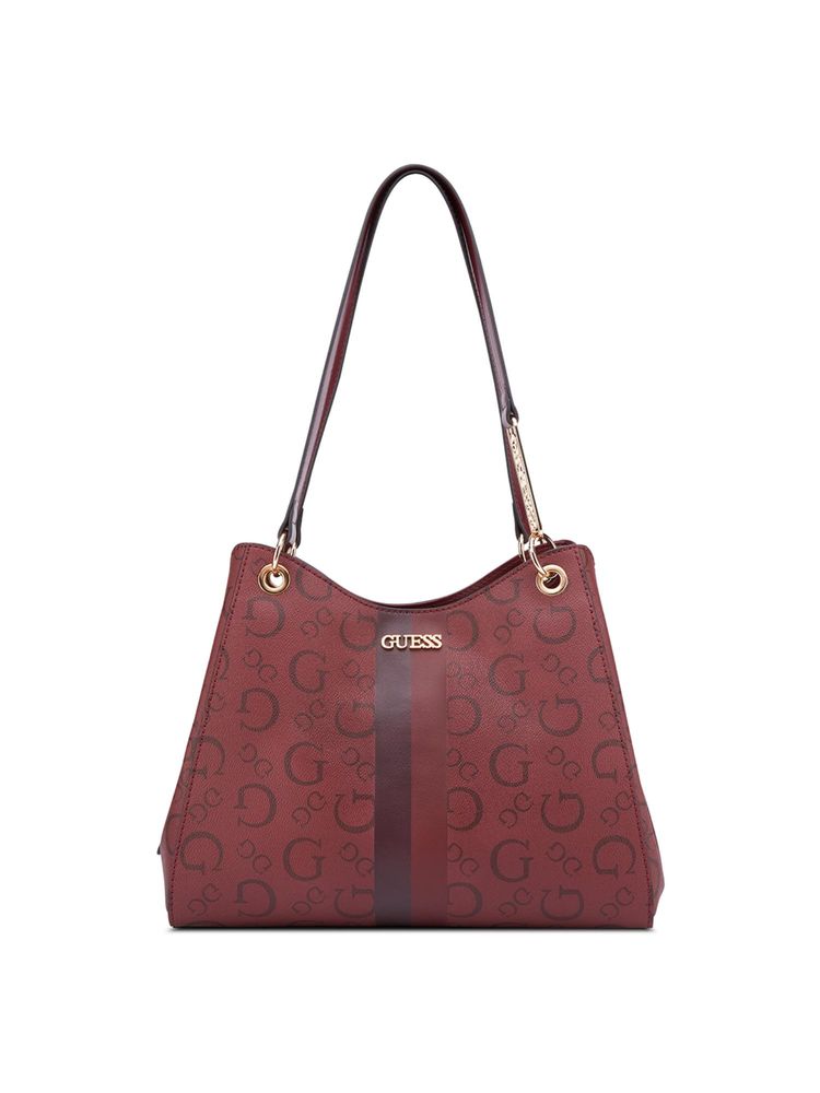 guess fashion Guess Maroon Printed Shoulder Bag-picture-11