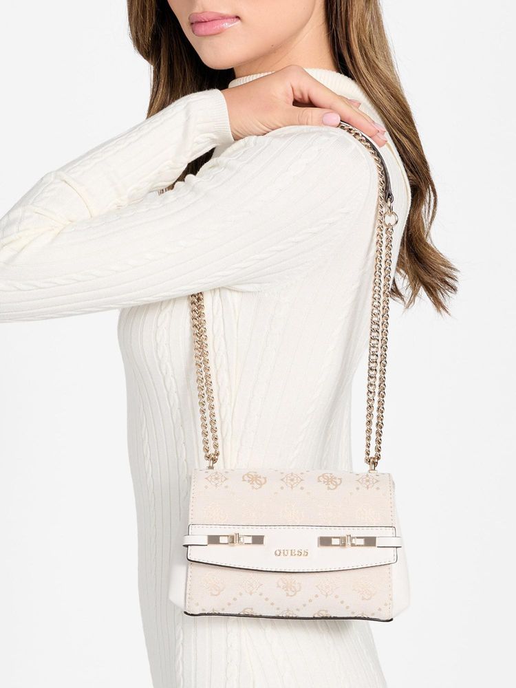 guess fashion Guess Off White Woven Magnetic Snap Crossbody Bag-picture-18