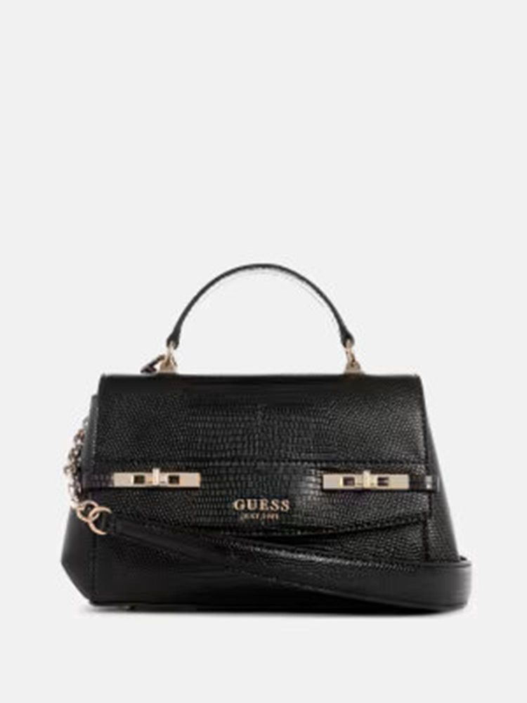 guess fashion Guess Black Textured Magnet Hand Bag-picture-41