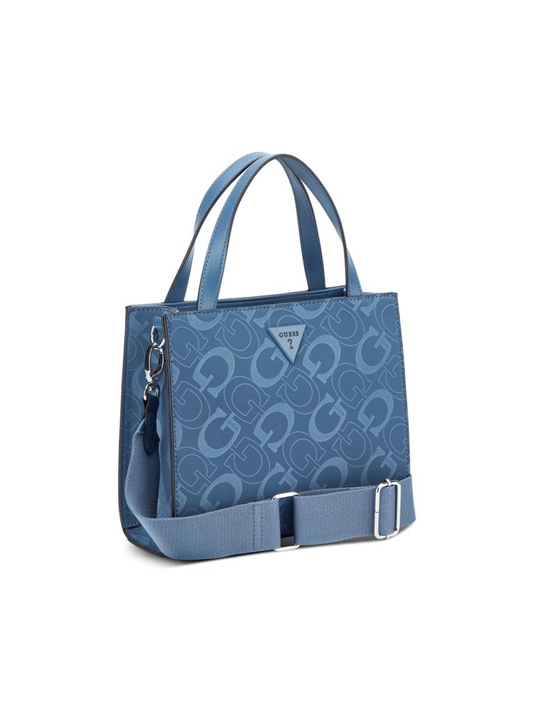 Guess Blue Printed Magnet Tote Bag-image-12