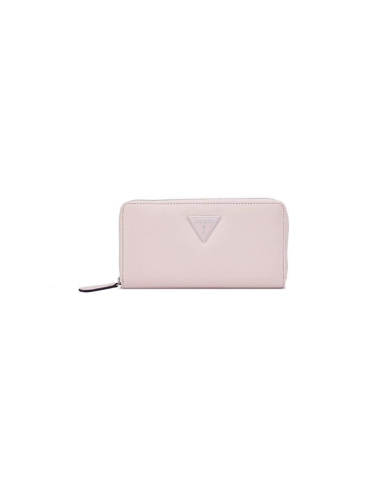 Guess Pink Textured Zipper Viviette Medium Zip Around Wallet-image-6