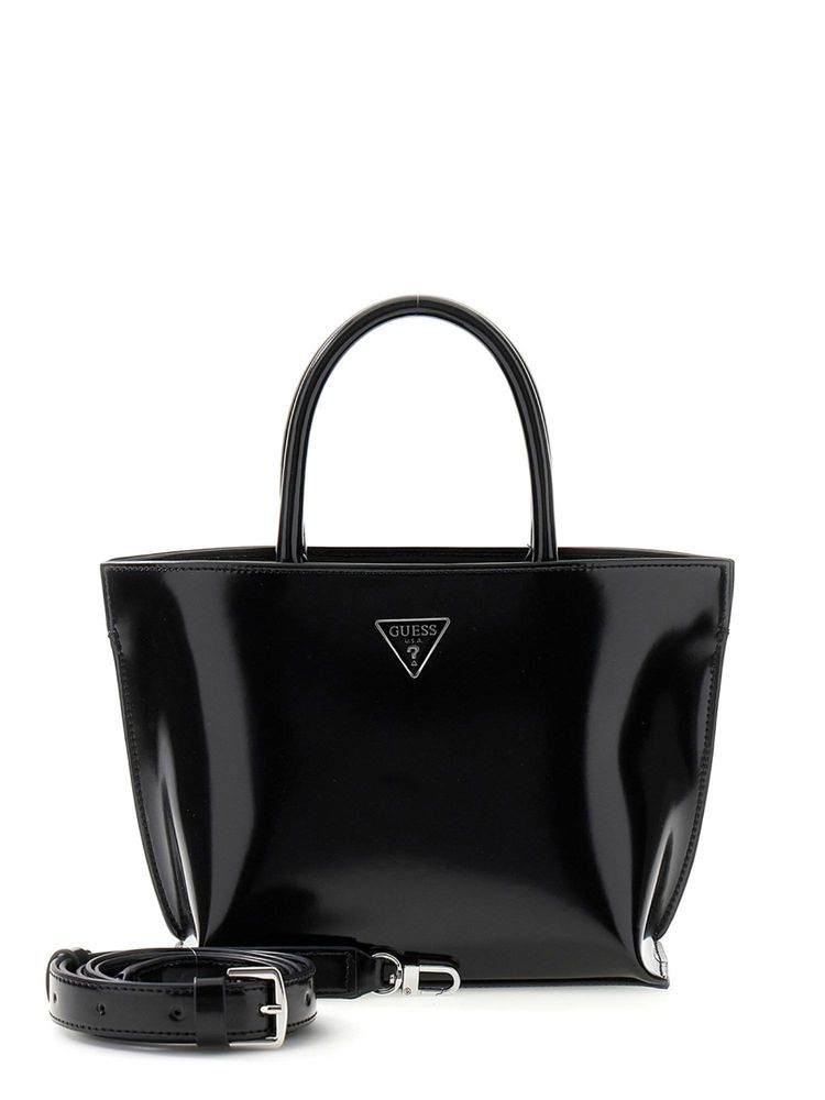 guess fashion Guess Black Solid Zipper Tote Bag-picture-12