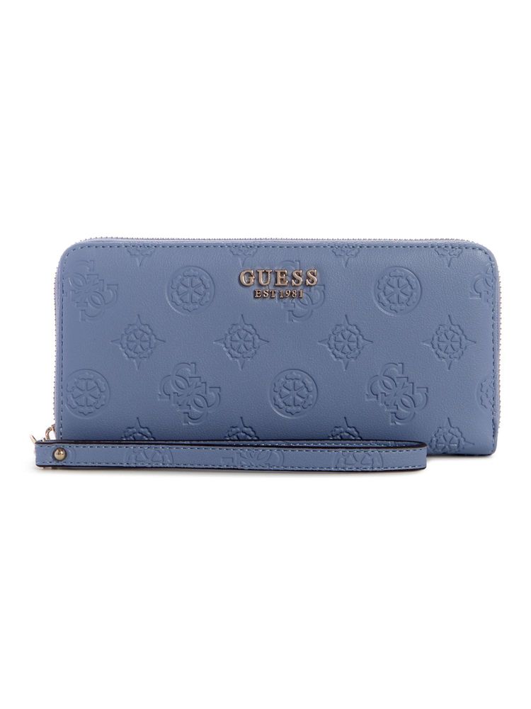 Guess Blue Textured Zipper Wallet-image-14