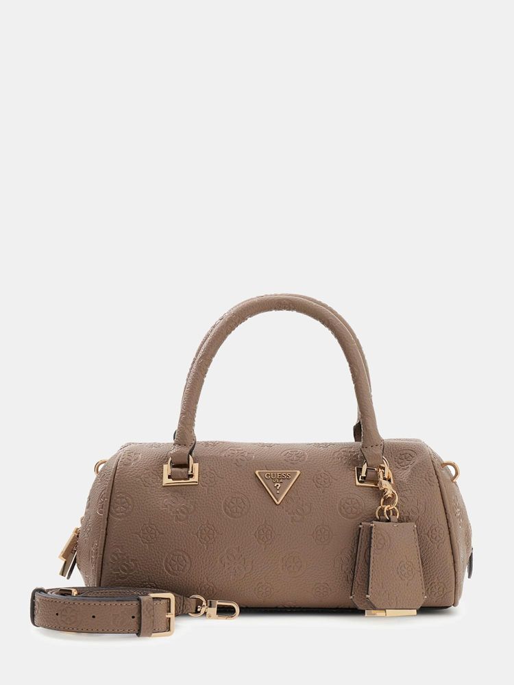 guess fashion Guess Beige Logo Textured Zipper Duffle Bag with Detachable Strap-picture-40