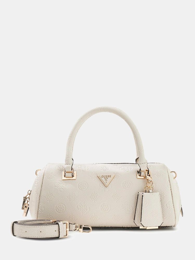 guess fashion Guess Off White Logo Textured Zipper Duffle Bag with Detachable Strap-picture-21