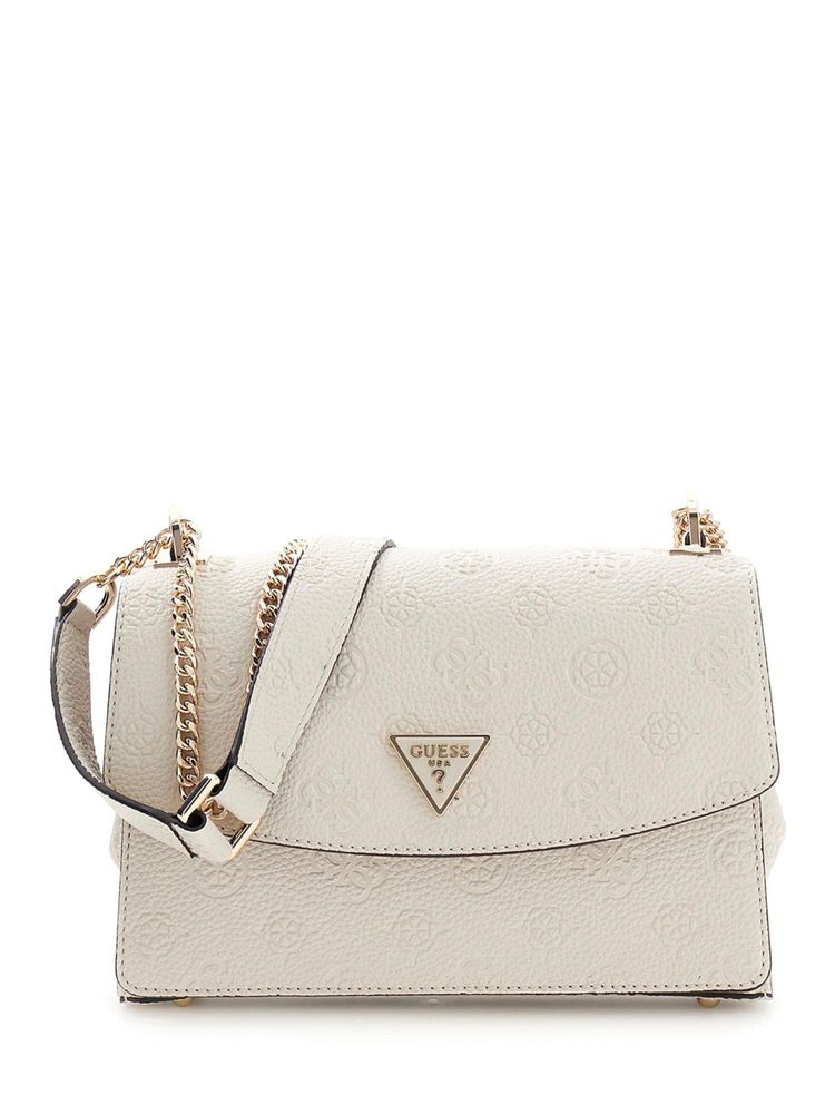 guess fashion Guess Off White Textured Magnetic Snap Cresidia Flap Crossbody Bag-picture-12