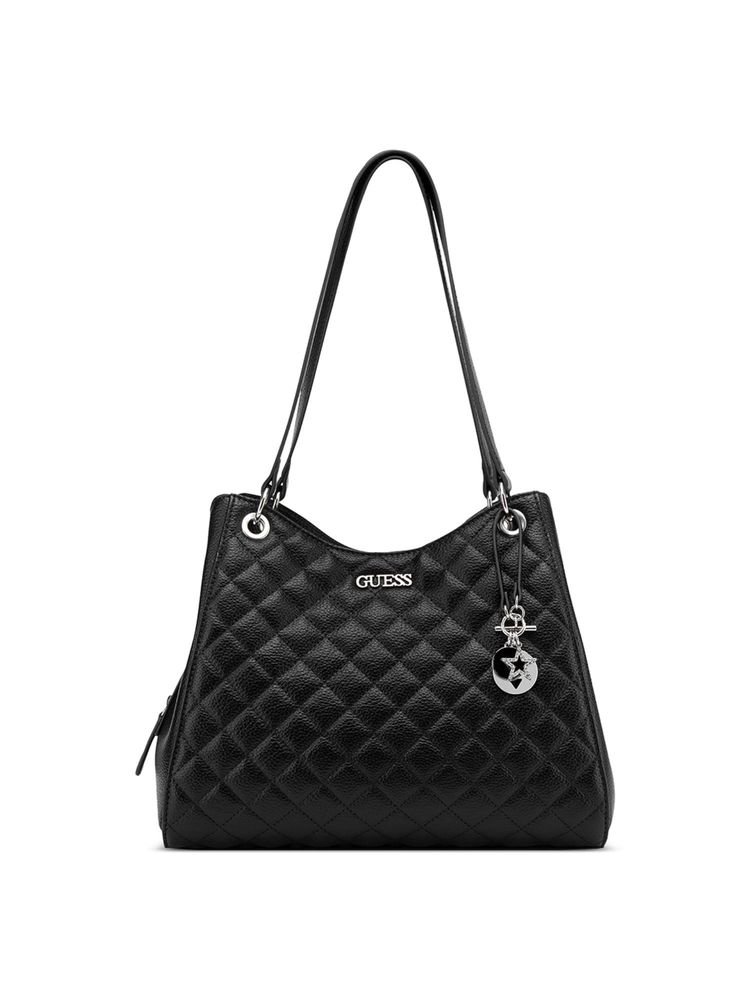 guess fashion Guess Black Textured Shoulder Bag-picture-17
